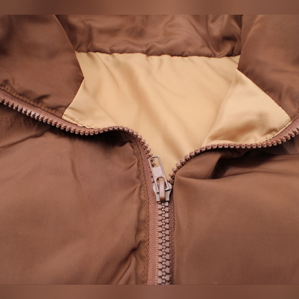 Brown XS Light Puffer Cropped Vest - Picture 2 of 4